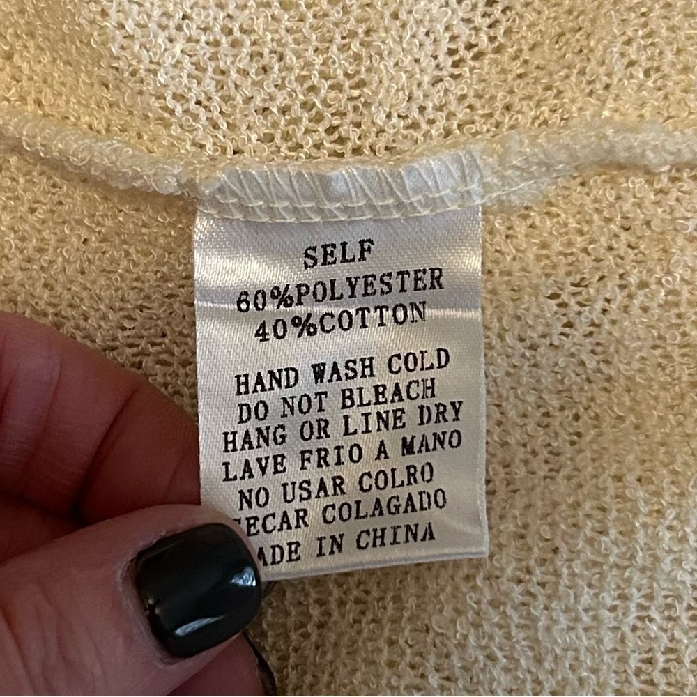 NWT Kye Mi Loose Knit‎ Button and Bow Back Sweater Women’s SZ L in Ivory - Picture 8 of 10